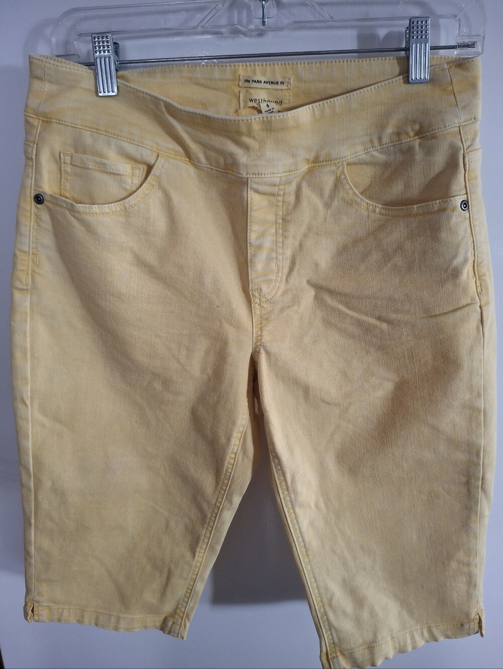 Westbound Pale Yellow Women’s Relaxed Denim Shorts